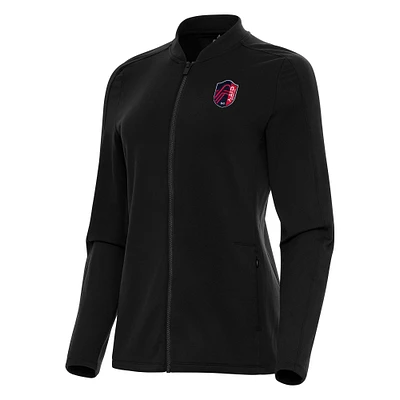 Women's Antigua Black St. Louis City SC Continual Full-Zip Jacket