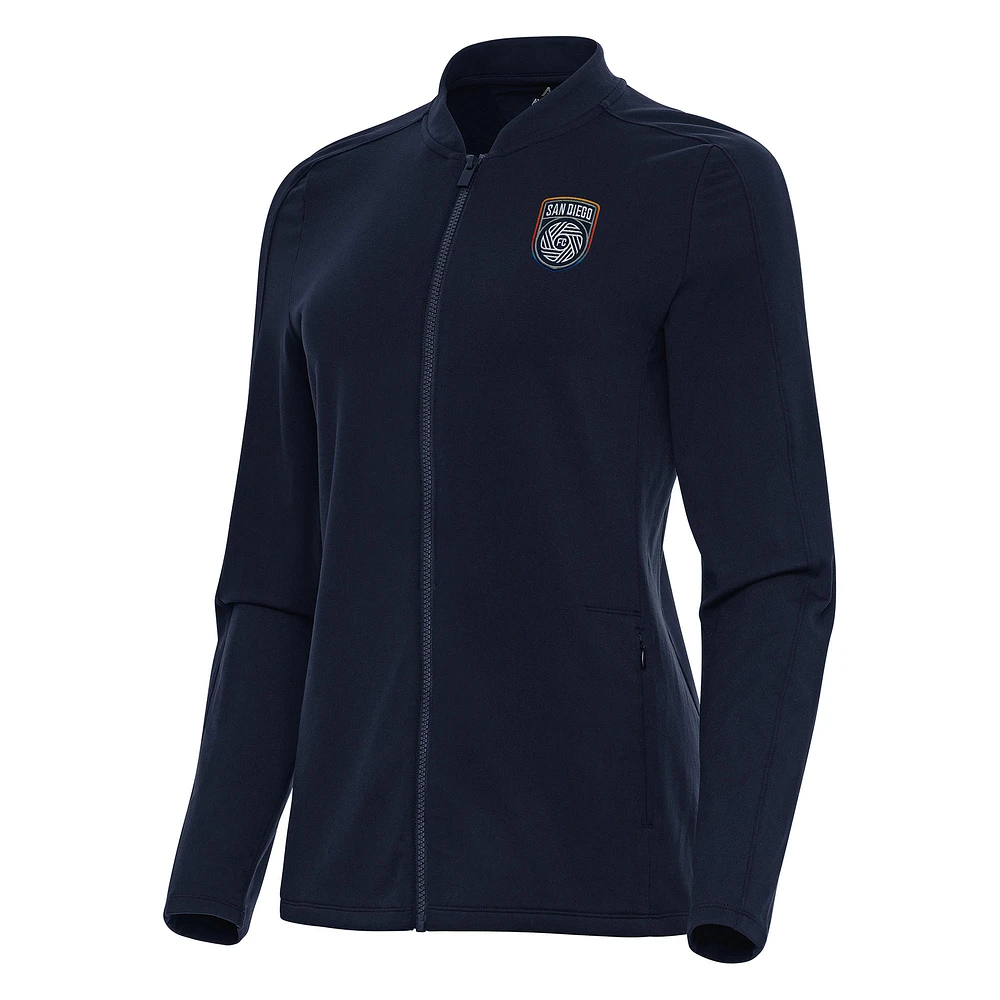 Women's Antigua Navy San Diego FC Continual Full-Zip Jacket