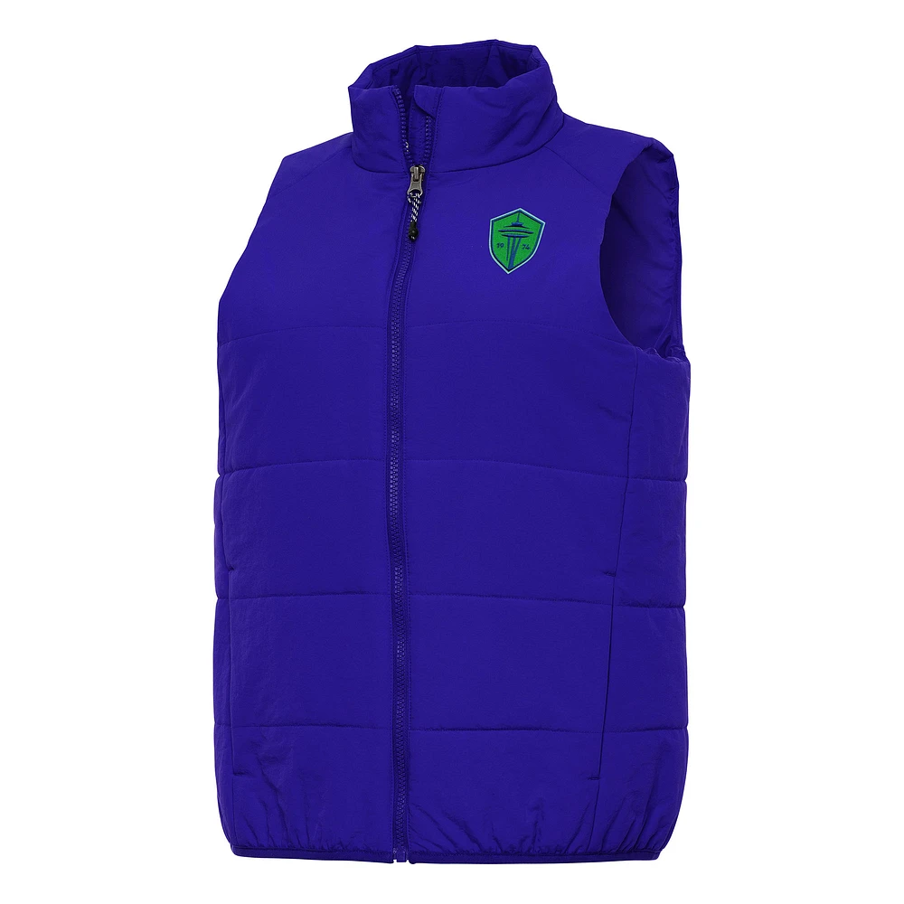 Women's Antigua Blue Seattle Sounders FC Experience Full-Zip Vest