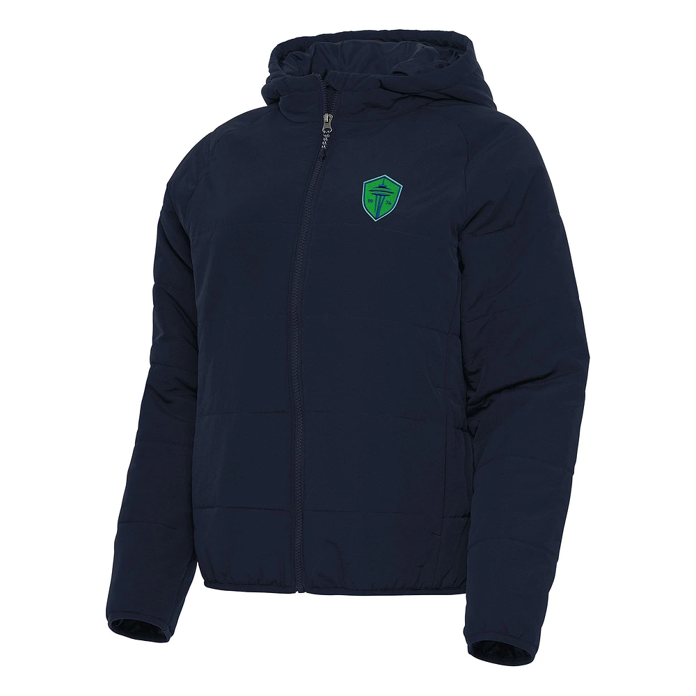 Women's Antigua Navy Seattle Sounders FC Universe Raglan Full-Zip Jacket