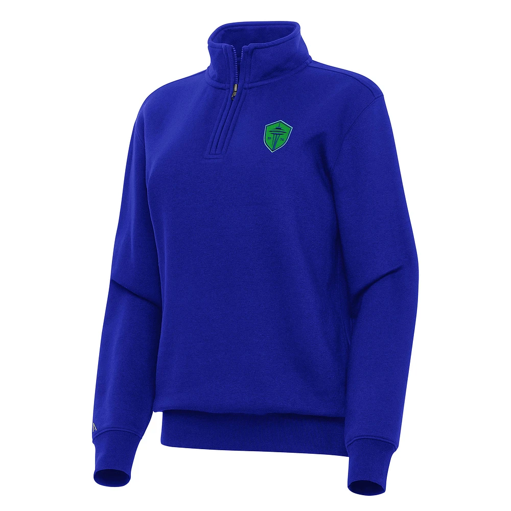 Women's Antigua Seattle Sounders FC Victory Quarter-Zip Pullover Top