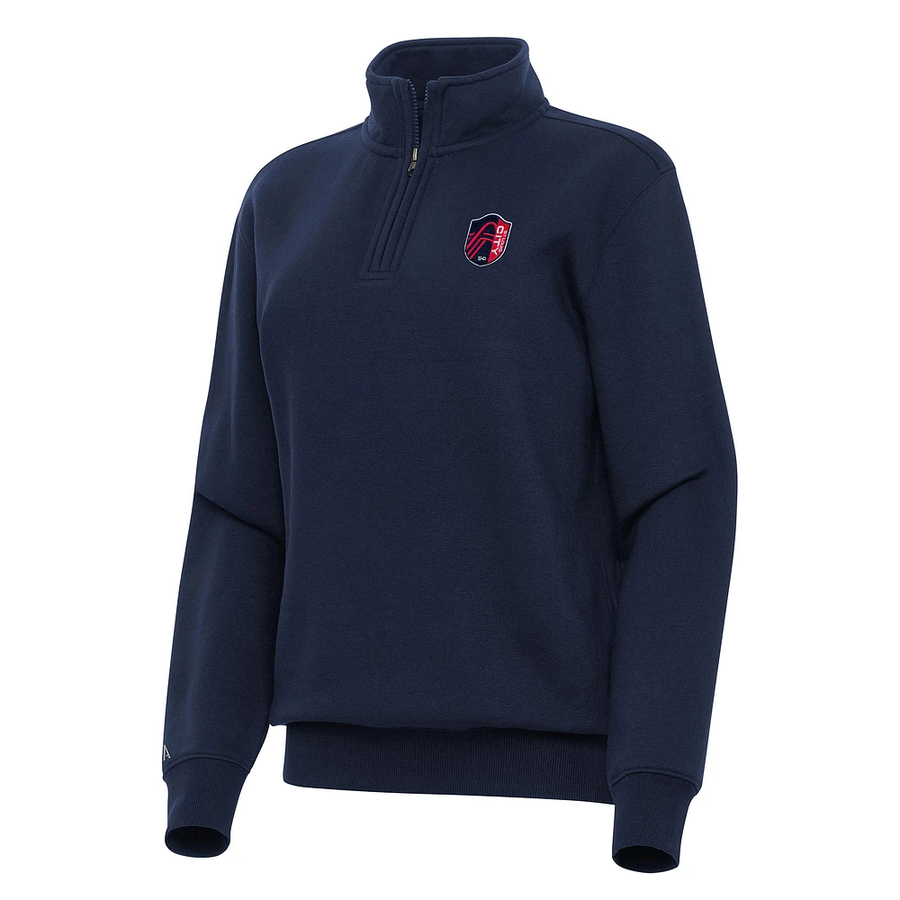 Women's Antigua Navy St. Louis City SC Victory Quarter-Zip Pullover Top