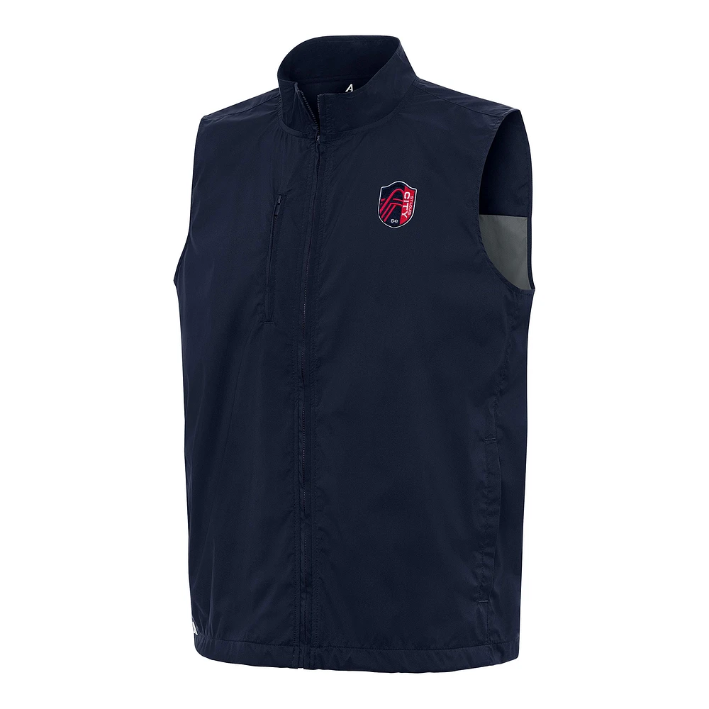 Men's Antigua Navy St. Louis City SC Brisk Full-Zip Vest