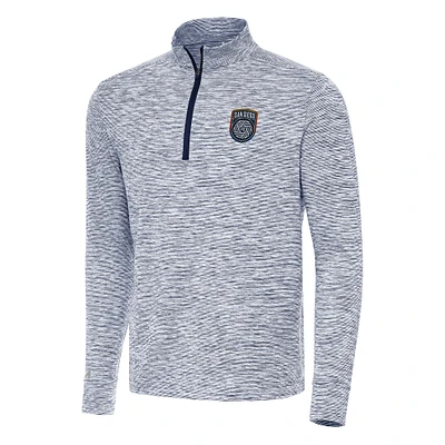 Men's Antigua Heather Navy/ San Diego FC Cause Quarter-Zip Top