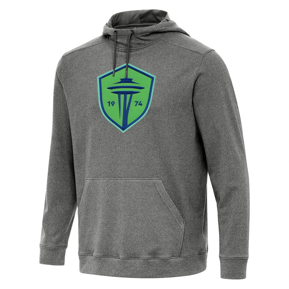Men's Antigua Heather Seattle Sounders FC Cloud Pullover Hoodie