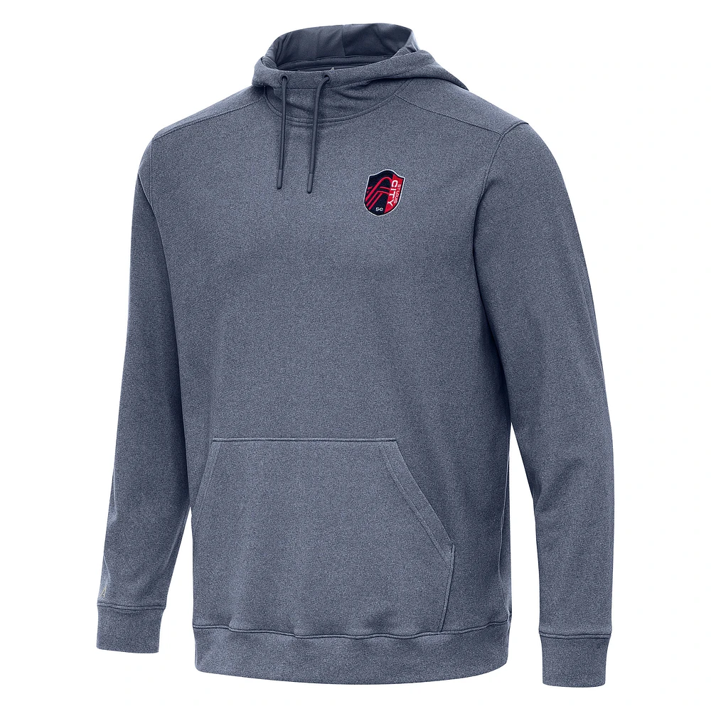Men's Antigua Heather Navy St. Louis City SC Cloud Pullover Hoodie