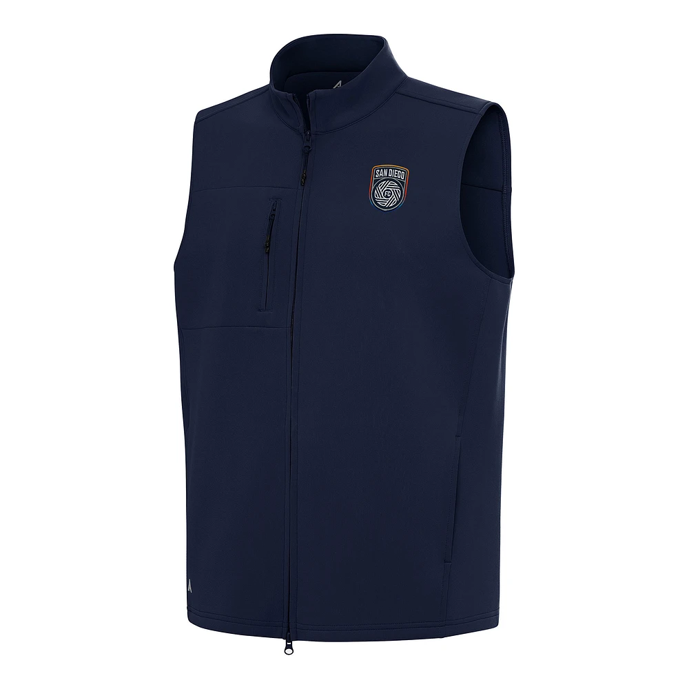 Men's Antigua Navy San Diego FC Demand Full-Zip Vest