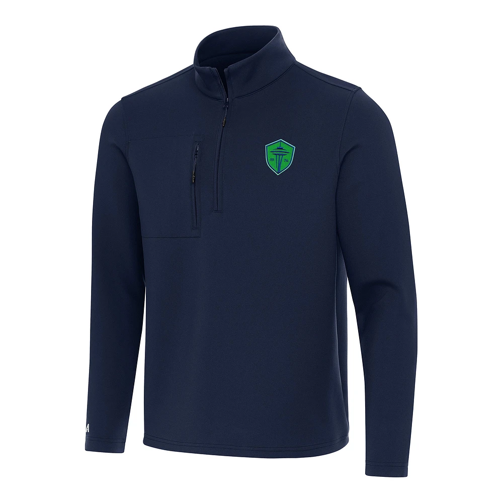 Men's Antigua Navy Seattle Sounders FC Insider Quarter-Zip Jacket