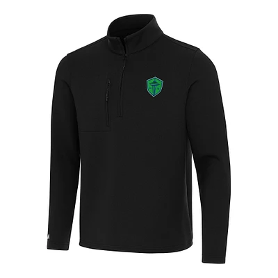 Men's Antigua Black Seattle Sounders FC Insider Quarter-Zip Jacket