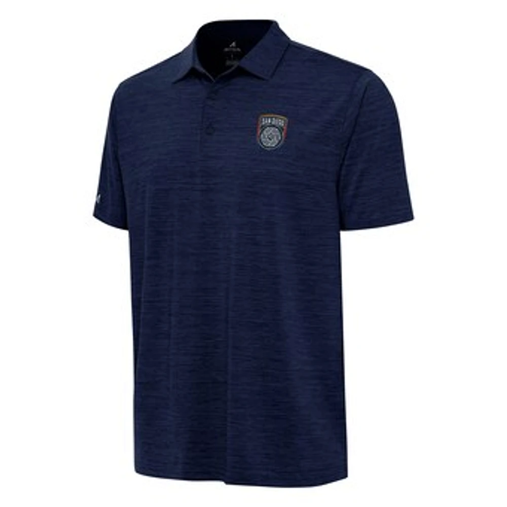 Men's Antigua Heather Navy San Diego FC Layout Polo