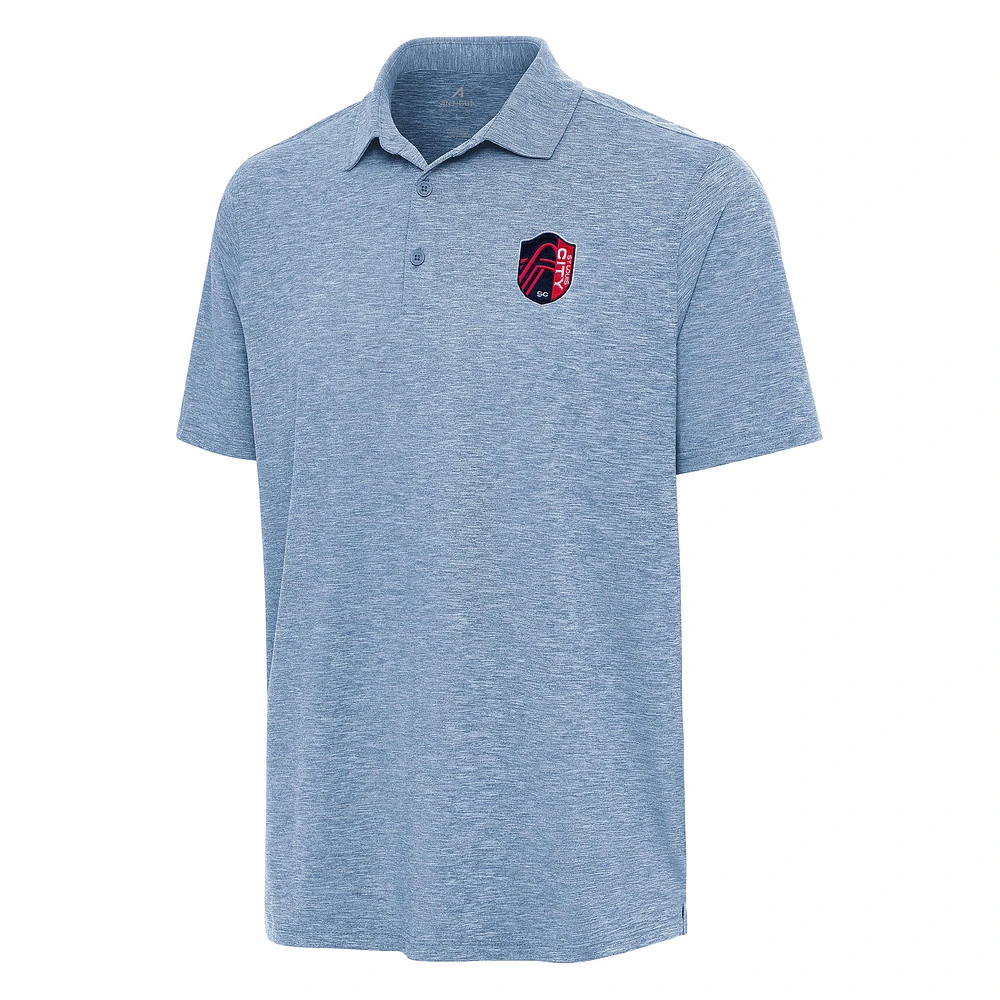 Men's Antigua Heather Blue St. Louis City SC Par 3 Polo