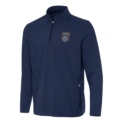 Men's Antigua Navy San Diego FC Perilous Quarter-Zip Pullover Top