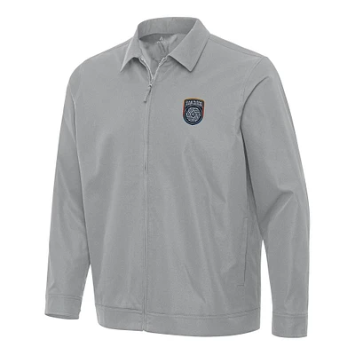 Men's Antigua Gray San Diego FC Pivot Full-Zip Jacket