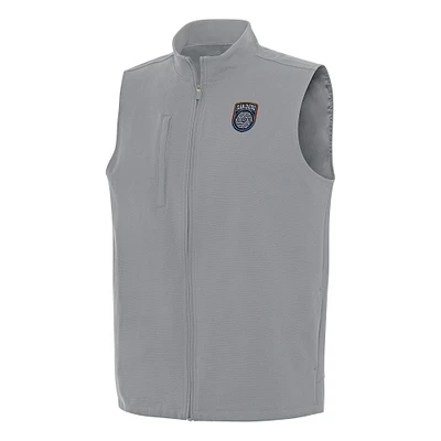Men's Antigua Gray San Diego FC Regard Full-Zip Vest