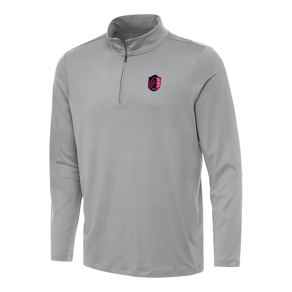 Men's Antigua Gray St. Louis City SC Reprocess Quarter-Zip Jacket