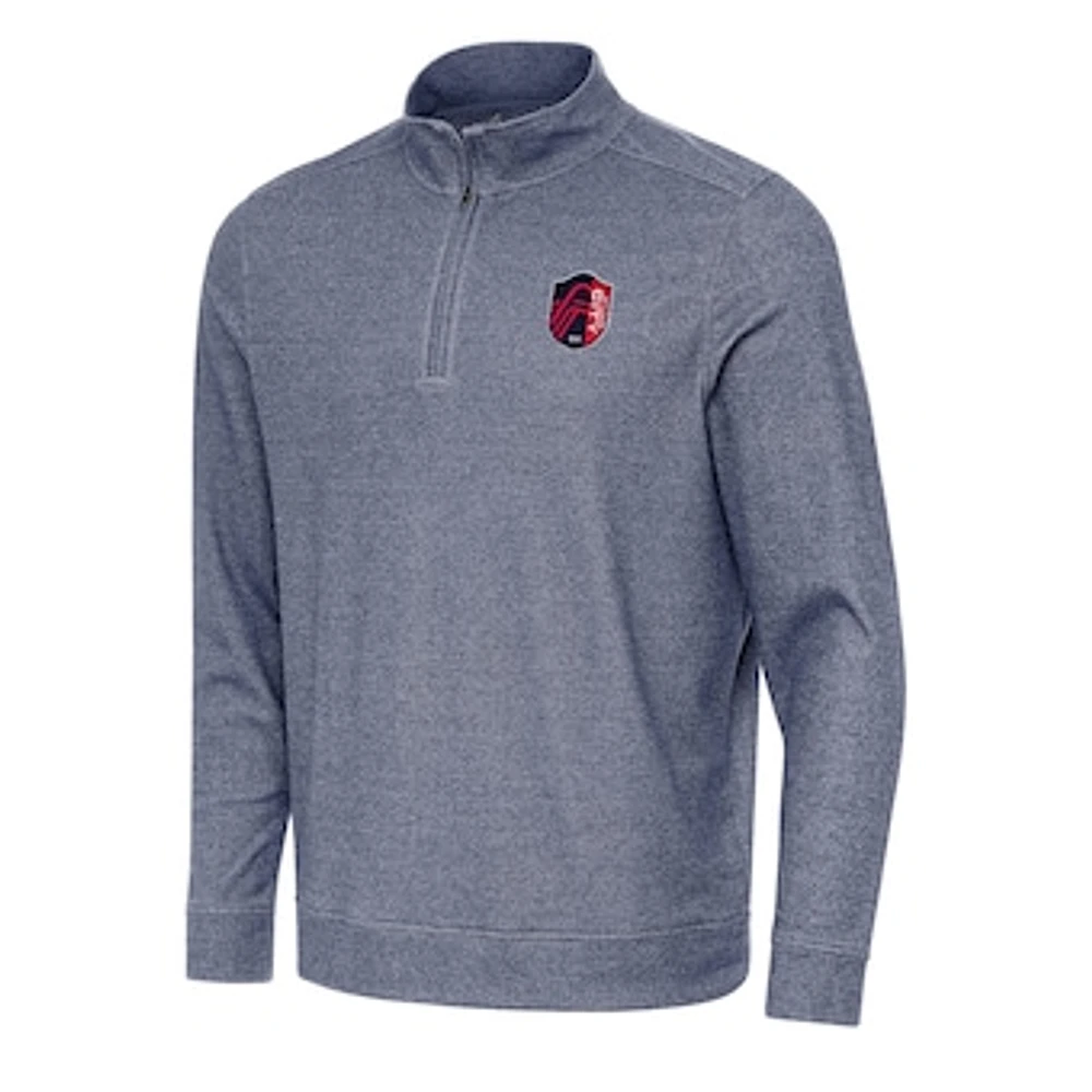 Men's Antigua Heather Navy St. Louis City SC Subtle Quarter-Zip Jacket