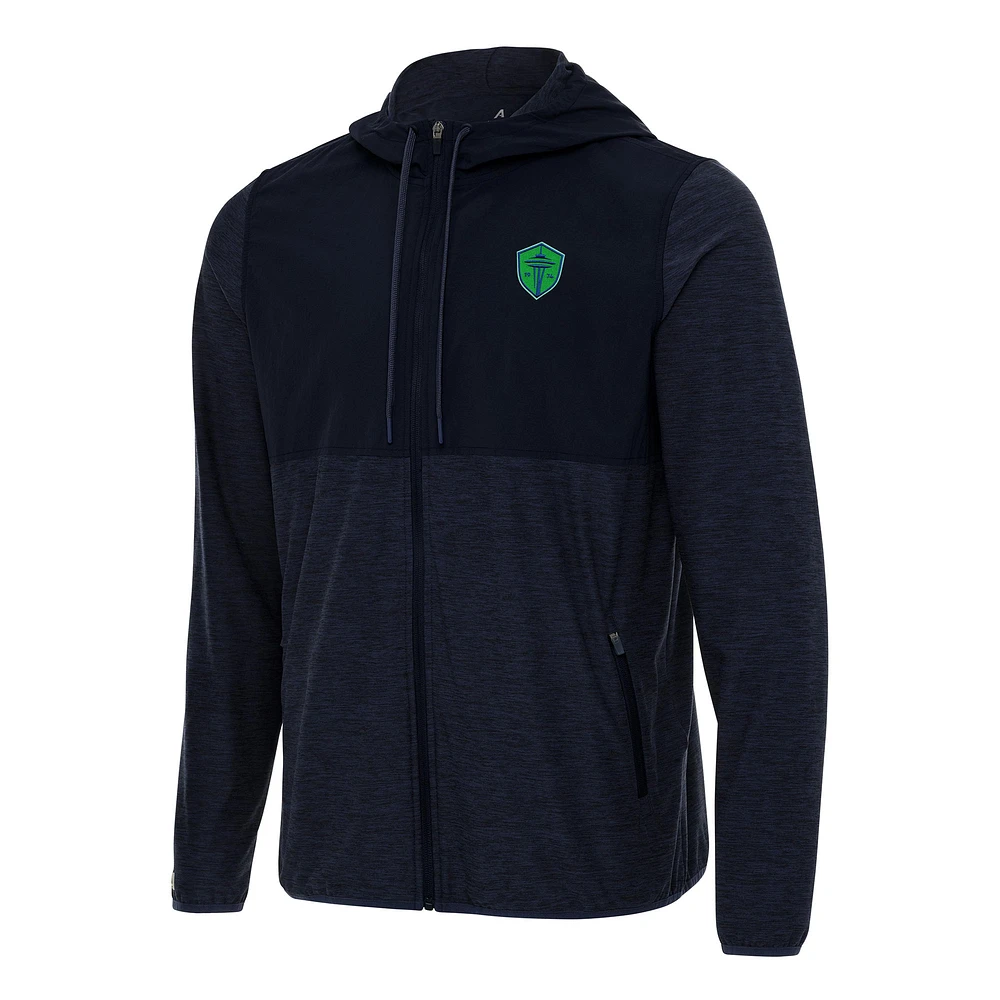 Men's Antigua Navy Seattle Sounders FC Sway Full-Zip Hoodie
