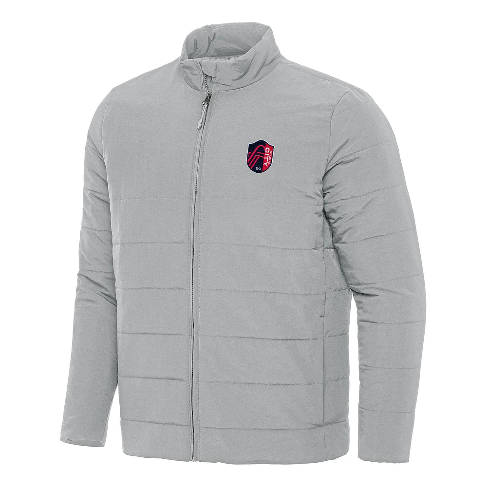 Men's Antigua Gray St. Louis City SC Swelter Full-Zip Jacket