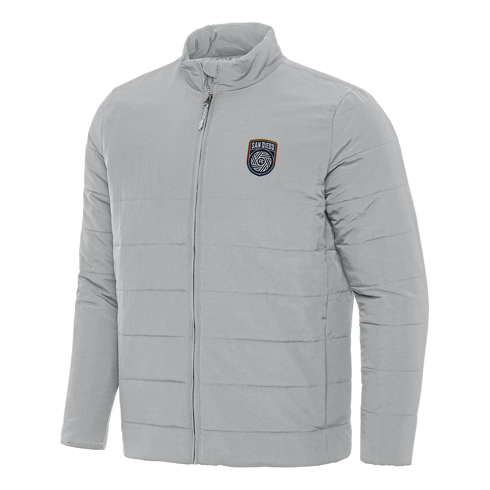 Men's Antigua Gray San Diego FC Swelter Full-Zip Jacket