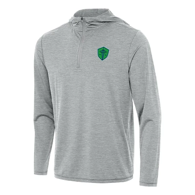 Men's Antigua Heather Gray Seattle Sounders FC Tidy Quarter-Zip Hoodie