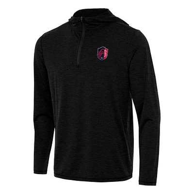Men's Antigua Heather St. Louis City SC Tidy Quarter-Zip Hoodie