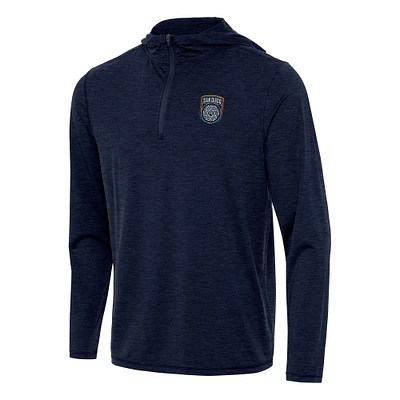 Men's Antigua Heather Navy San Diego FC Tidy Quarter-Zip Hoodie