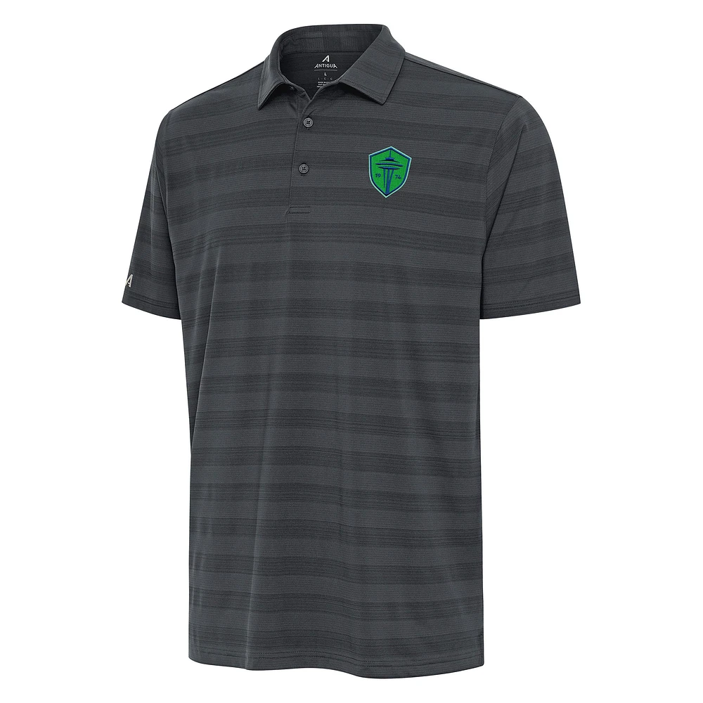 Men's Antigua Charcoal Seattle Sounders FC Tunnel Polo