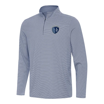 Men's Antigua Navy Sporting Kansas City Twine Quarter-Zip Jacket