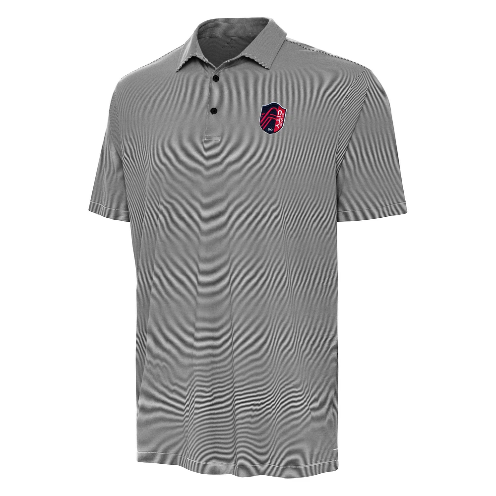 Men's Antigua Black/White St. Louis City SC Twine Polo