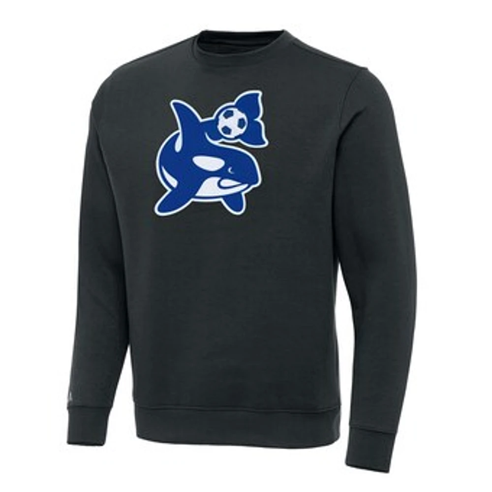 Men's Antigua Charcoal Seattle Sounders FC Team Crest Victory Pullover Sweatshirt