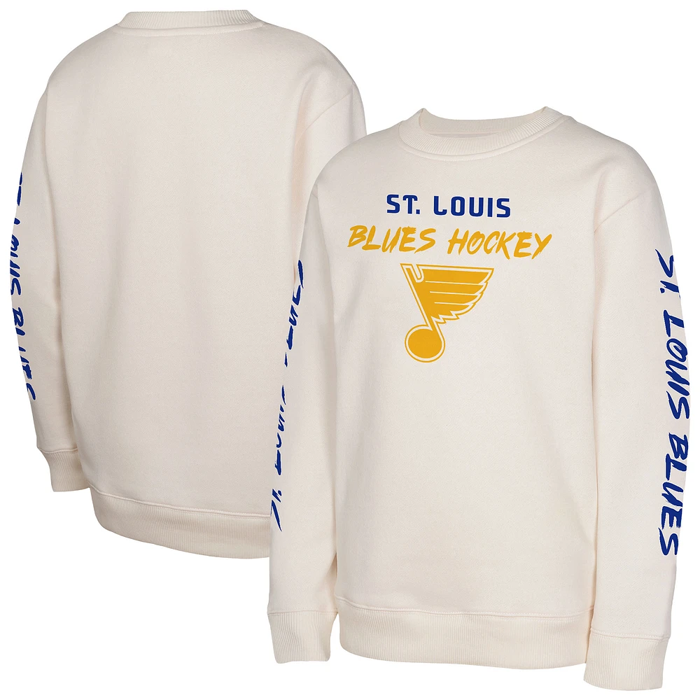 Youth Cream St. Louis Blues Star Power Pullover Sweatshirt