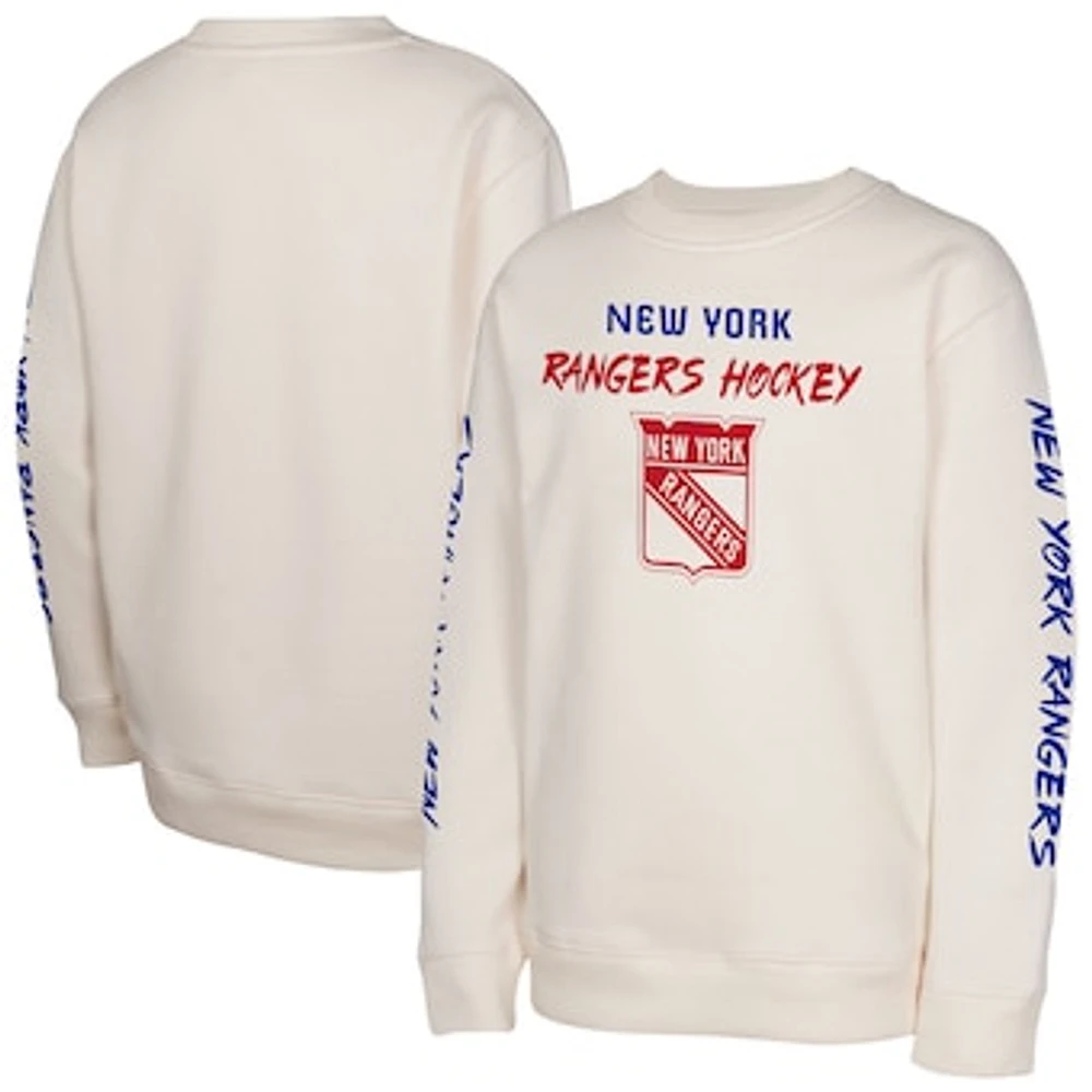 Youth Cream New York Rangers Star Power Pullover Sweatshirt