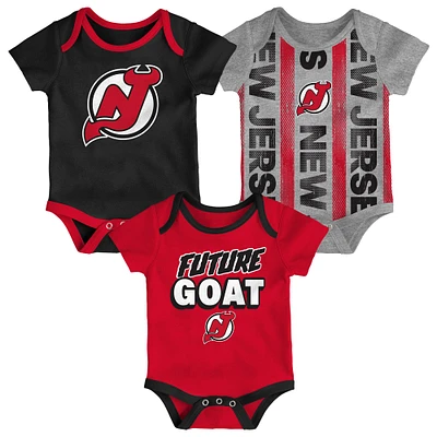 Infant New Jersey Devils Loyal Buddies Three-Pack Bodysuit Set