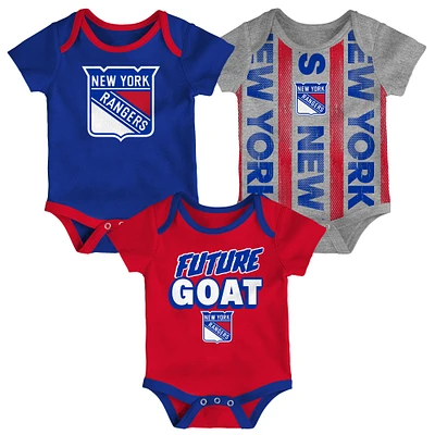 Infant New York Rangers Loyal Buddies Three-Pack Bodysuit Set