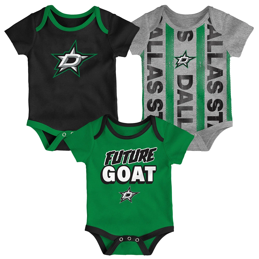 Newborn Dallas Stars Loyal Buddies Three-Pack Bodysuit Set