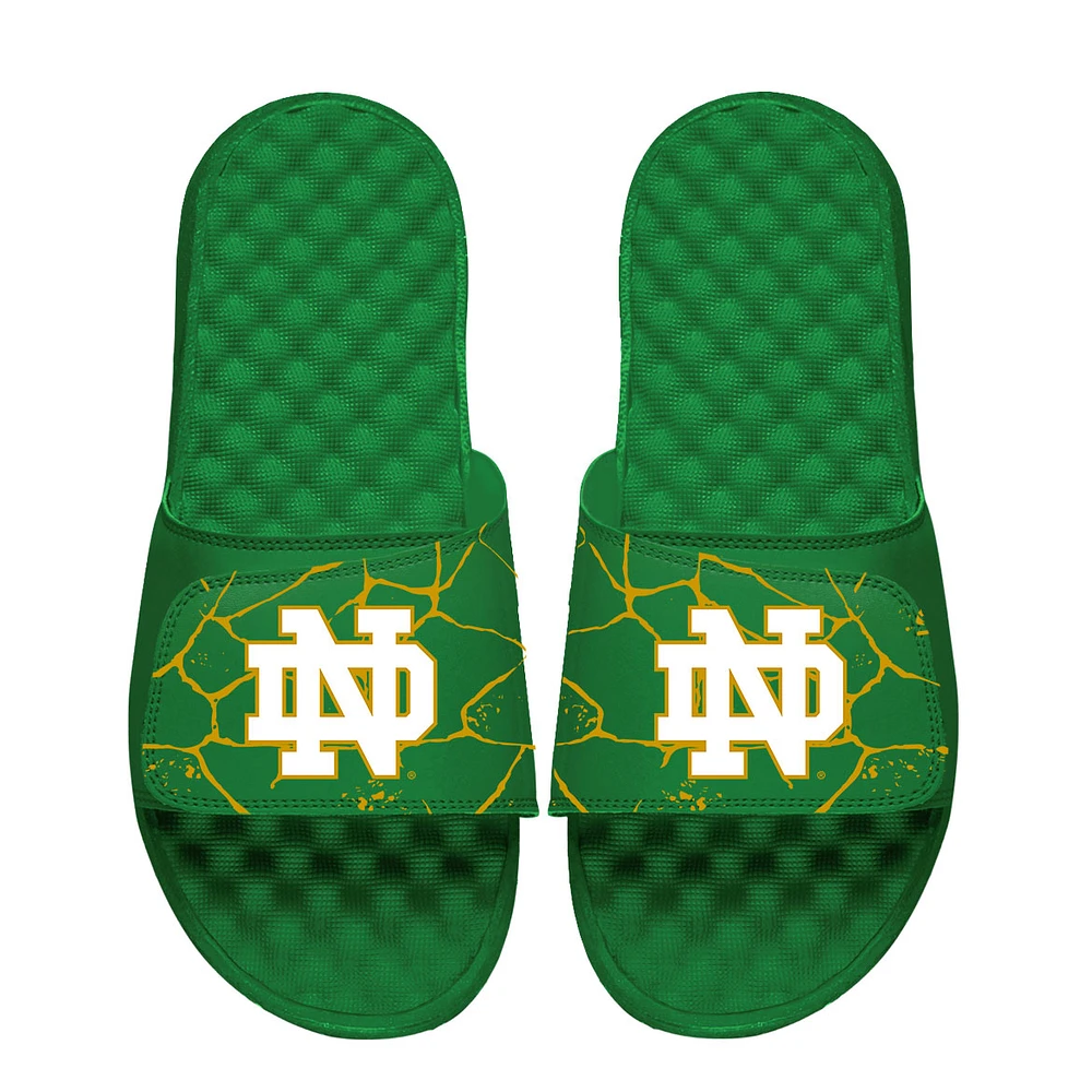 Unisex ISlide Green Notre Dame Fighting Irish Shattered Slide Sandals