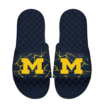 Unisex ISlide Navy Michigan Wolverines Shattered Slide Sandals