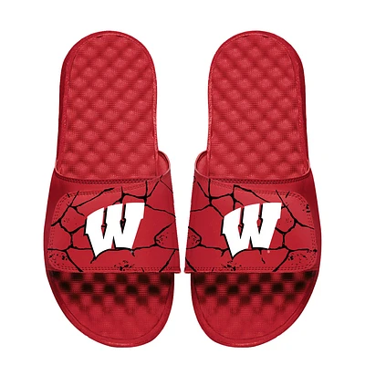 Unisex ISlide Red Wisconsin Badgers Shattered Slide Sandals