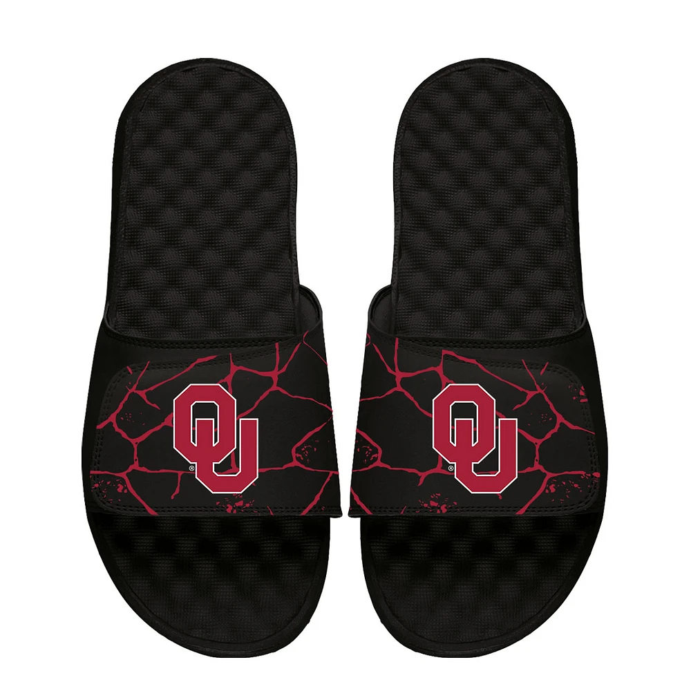 Unisex ISlide Black Oklahoma Sooners Shattered Slide Sandals
