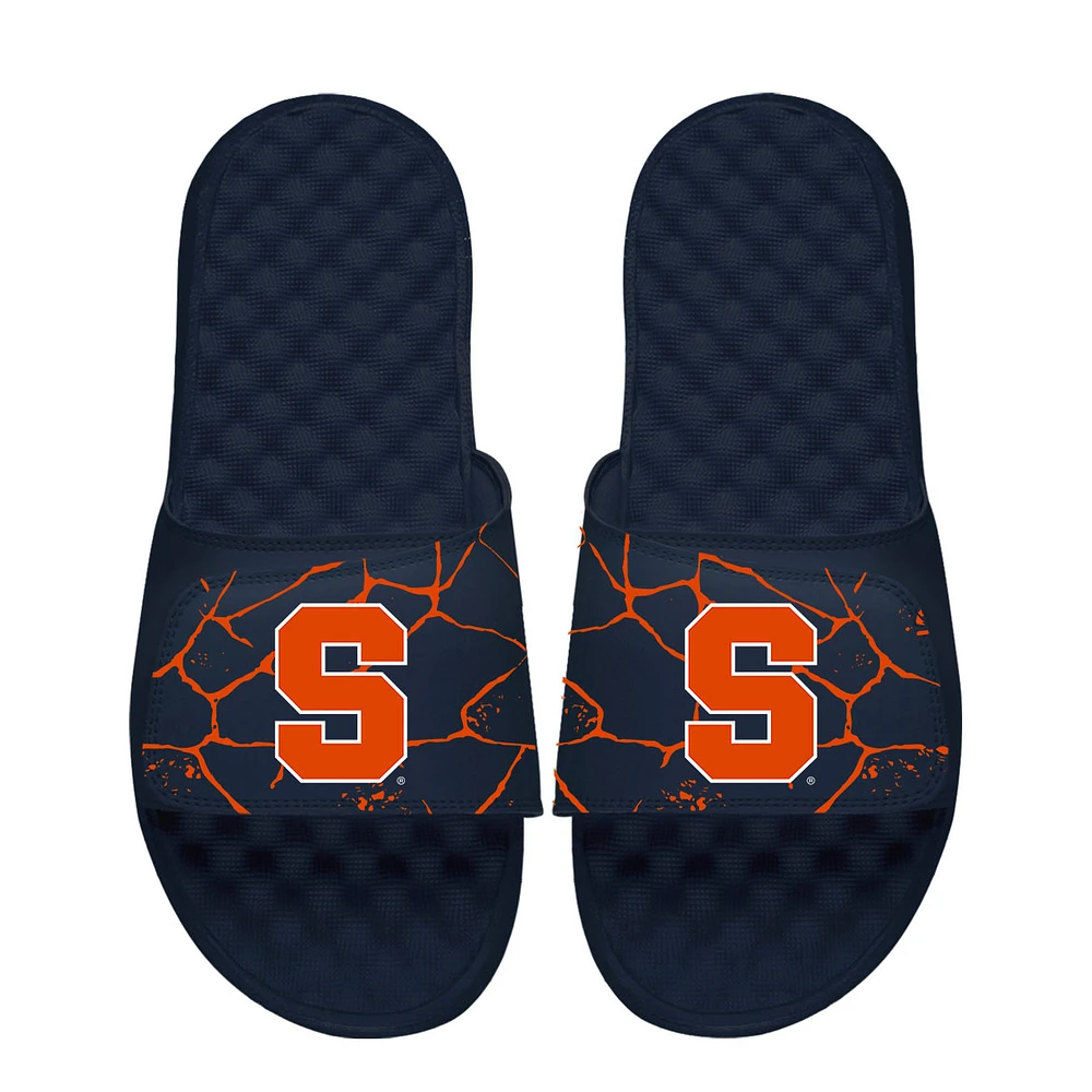 Unisex ISlide Navy Syracuse Orange Shattered Slide Sandals
