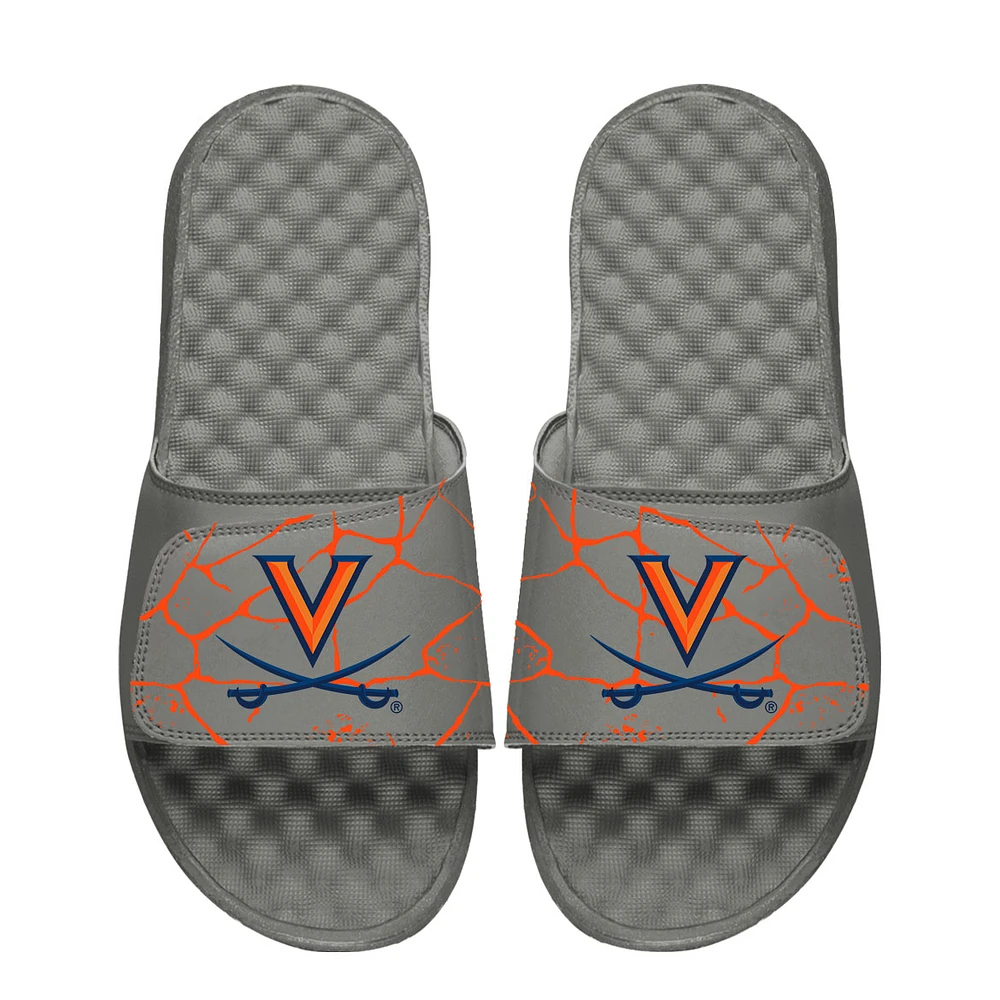 Unisex ISlide Gray Virginia Cavaliers Shattered Slide Sandals