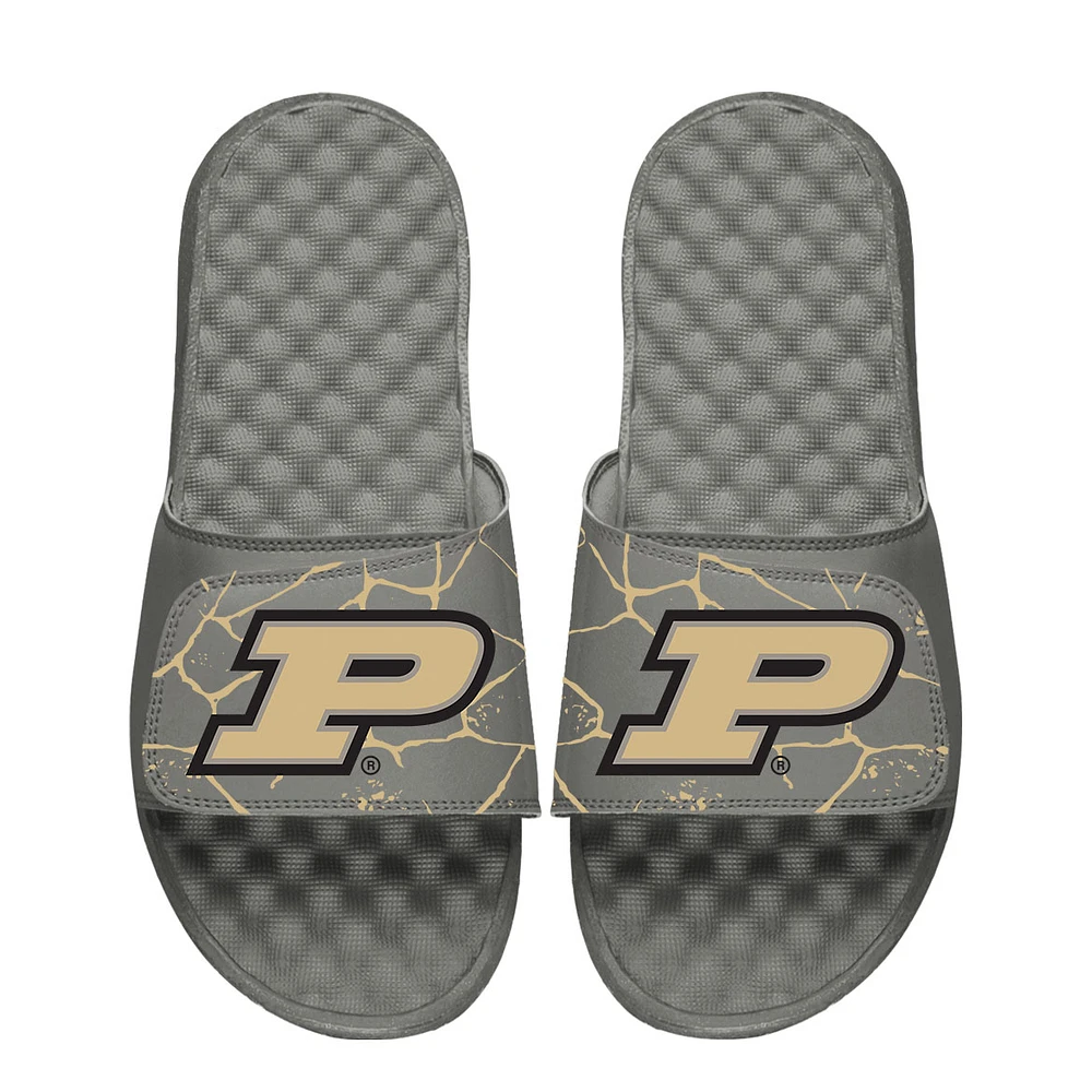 Unisex ISlide Gray Purdue Boilermakers Shattered Slide Sandals