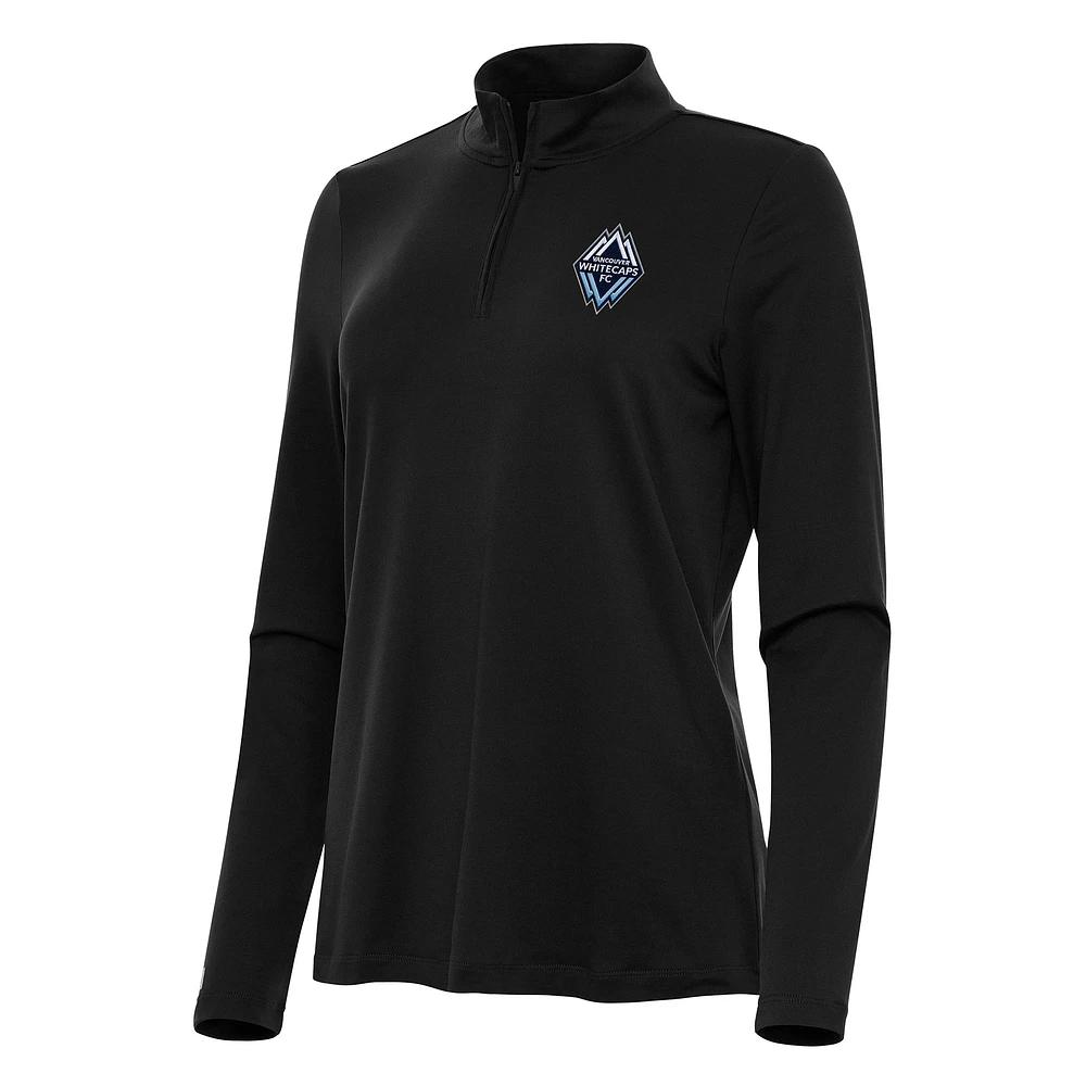 Women's Antigua Black Vancouver Whitecaps FC Reprocess Quarter-Zip Jacket