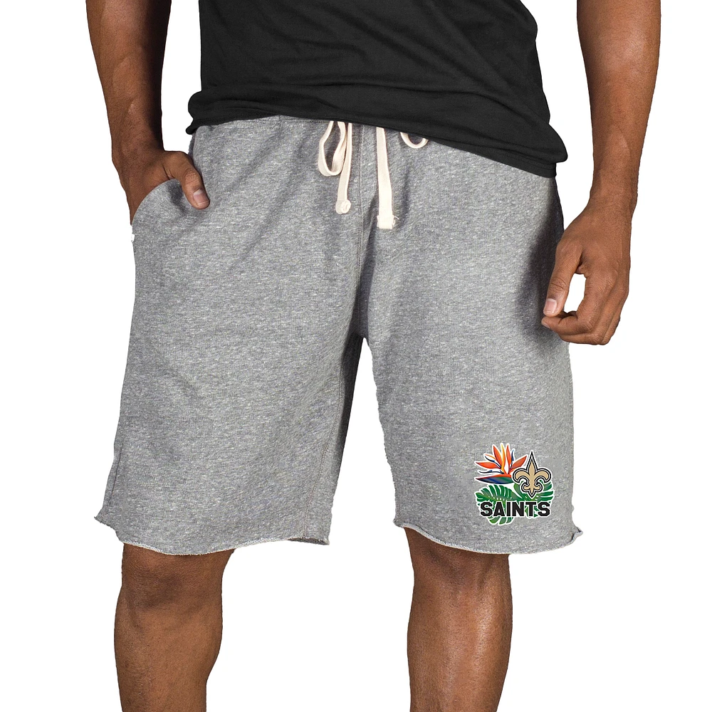 Men's Concepts Sport Gray New Orleans Saints Mainstream Tri-Blend Shorts