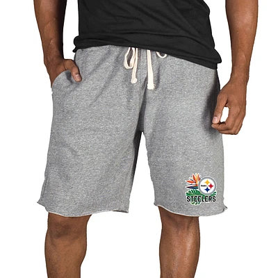 Men's Concepts Sport Gray Pittsburgh Steelers Mainstream Tri-Blend Shorts