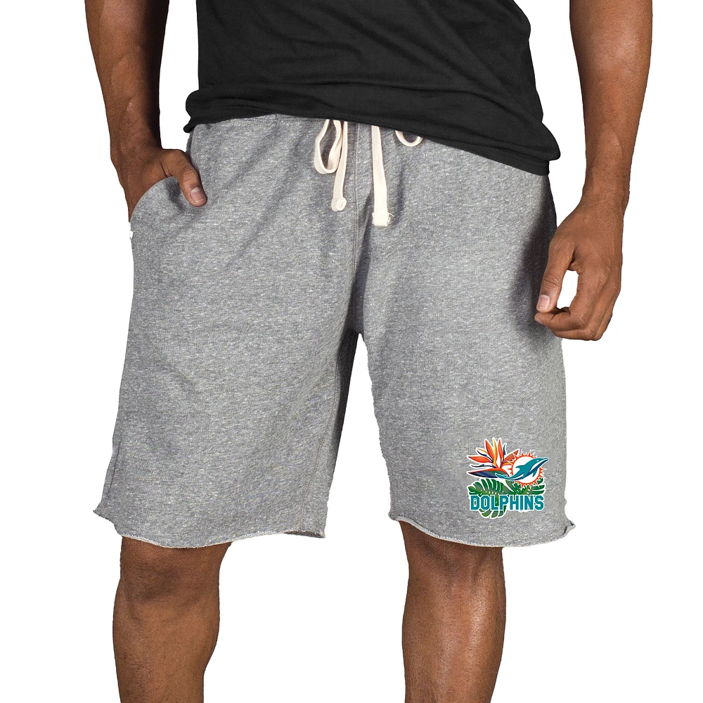 Men's Concepts Sport Gray Miami Dolphins Mainstream Tri-Blend Shorts