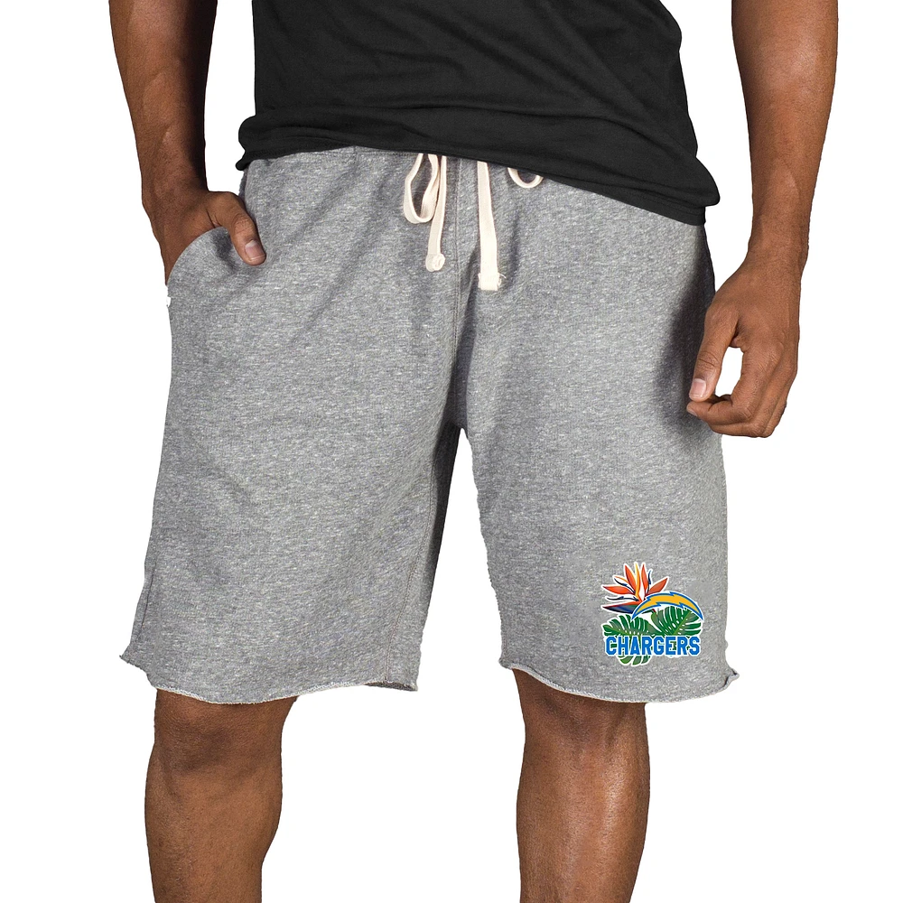 Men's Concepts Sport Gray Los Angeles Chargers Mainstream Tri-Blend Shorts