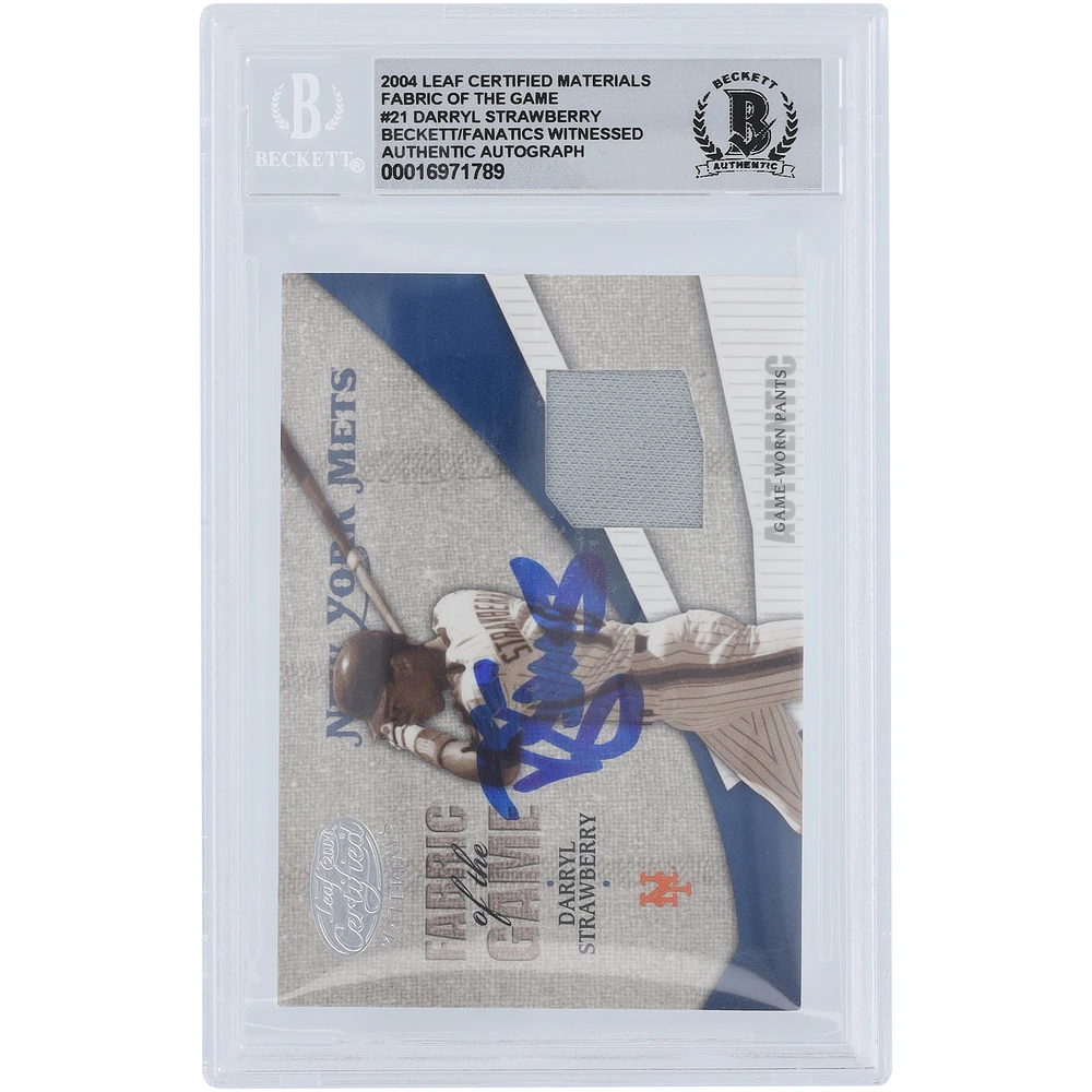 Darryl Strawberry New York Mets Autographed 2004 Leaf Certified Materials Relic #FG-21 #/100 Beckett Fanatics Witnessed Authenticated 10 Card