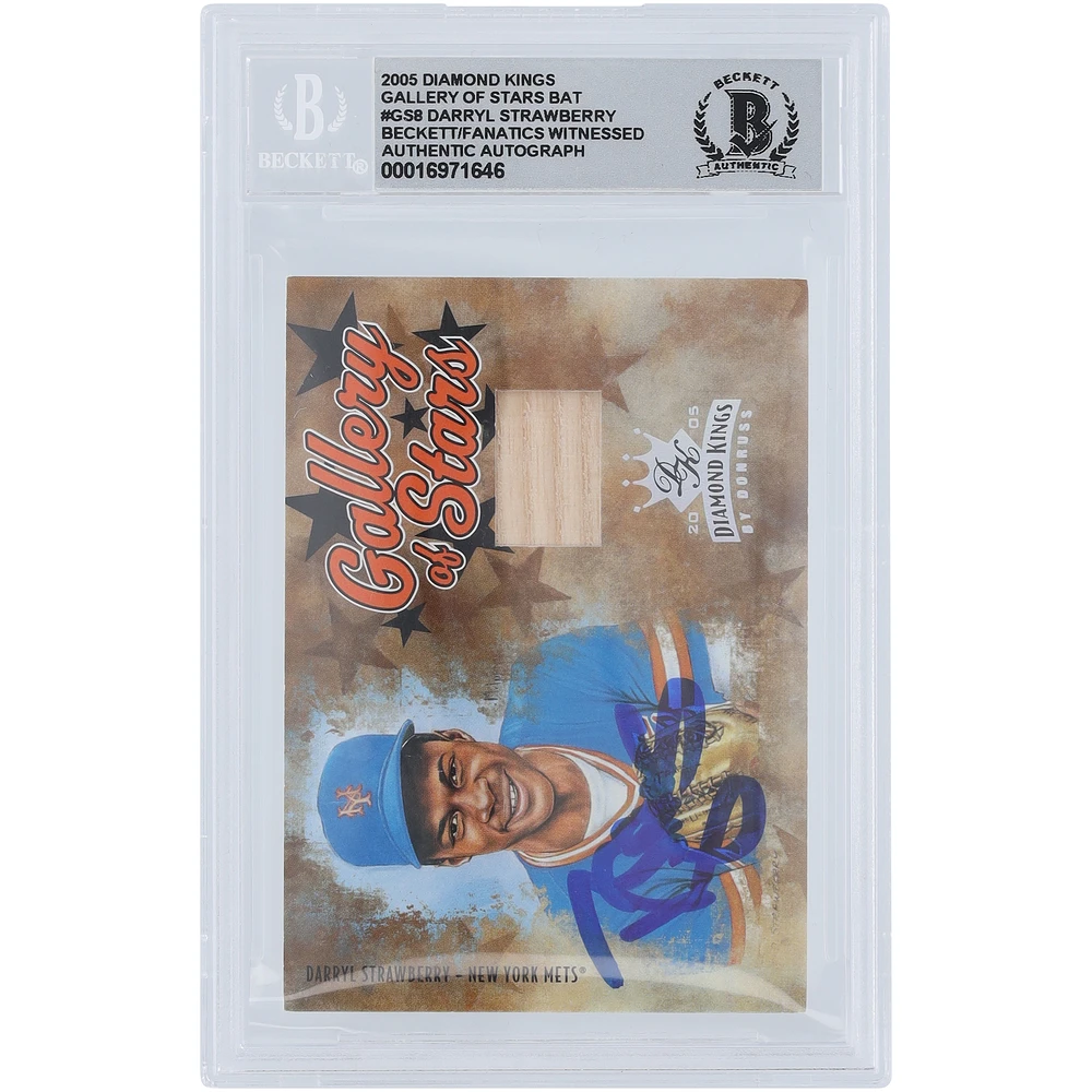 Darryl Strawberry New York Mets Autographed 2005 Upper Deck Diamond Kings Bat Relic #GS-8 #/100 Beckett Fanatics Witnessed Authenticated 10 Card