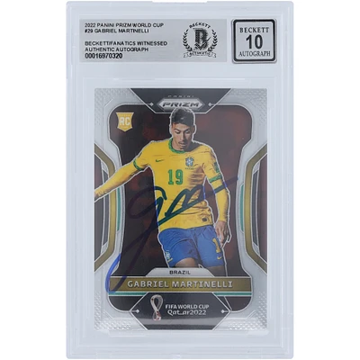 Gabriel Martinelli Brazil National Team Autographed 2022 Panini Prizm World Cup #29 Beckett Fanatics Witnessed Authenticated 10 Rookie Card